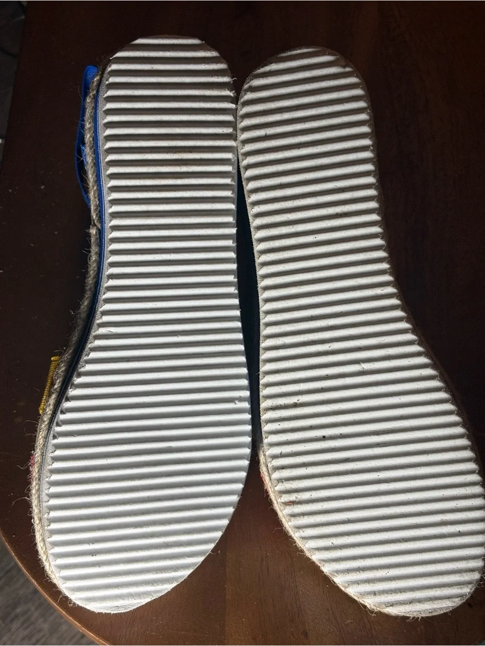 Source Unknown Colorblock Espadrille Wedge Sandals in Blue, Yellow & Red